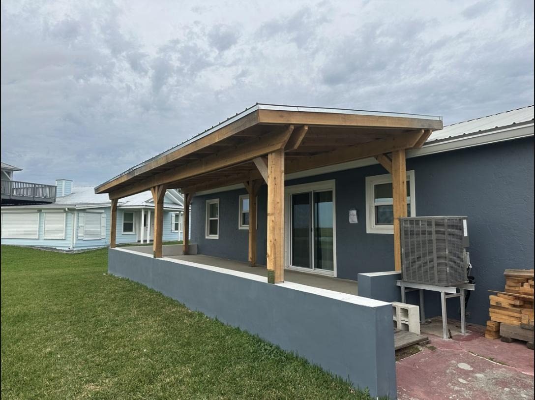 Timber covered porch