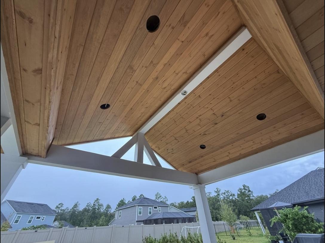 Cedar ceiling detail