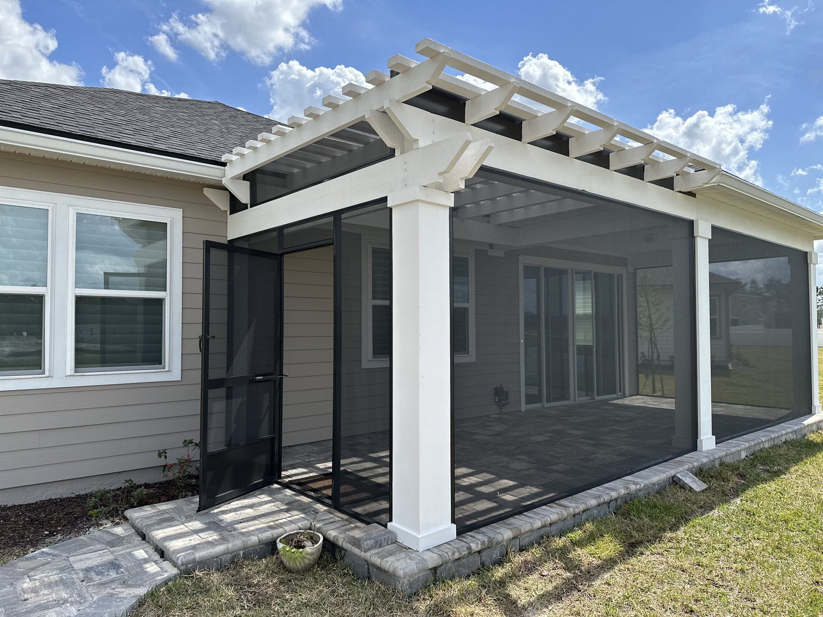 Screen Enclosure · Decorative Pergola Top