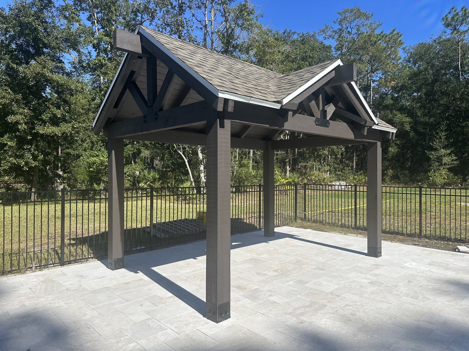 Peaked-Roof Wood Pavilion
