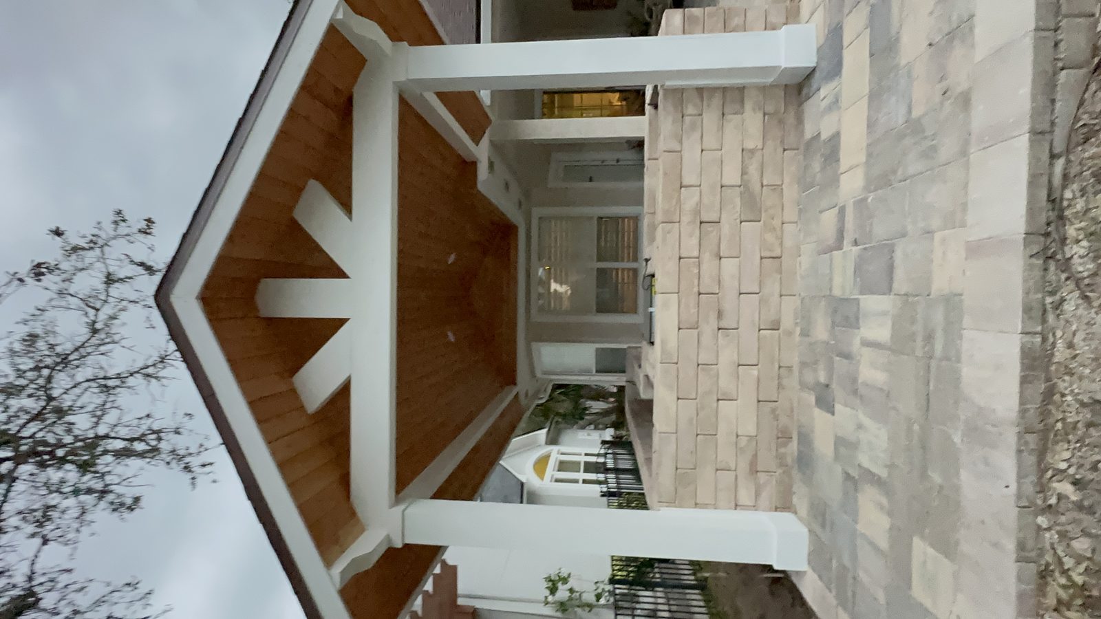 Gable Patio Cover Extension · Wood Ceiling