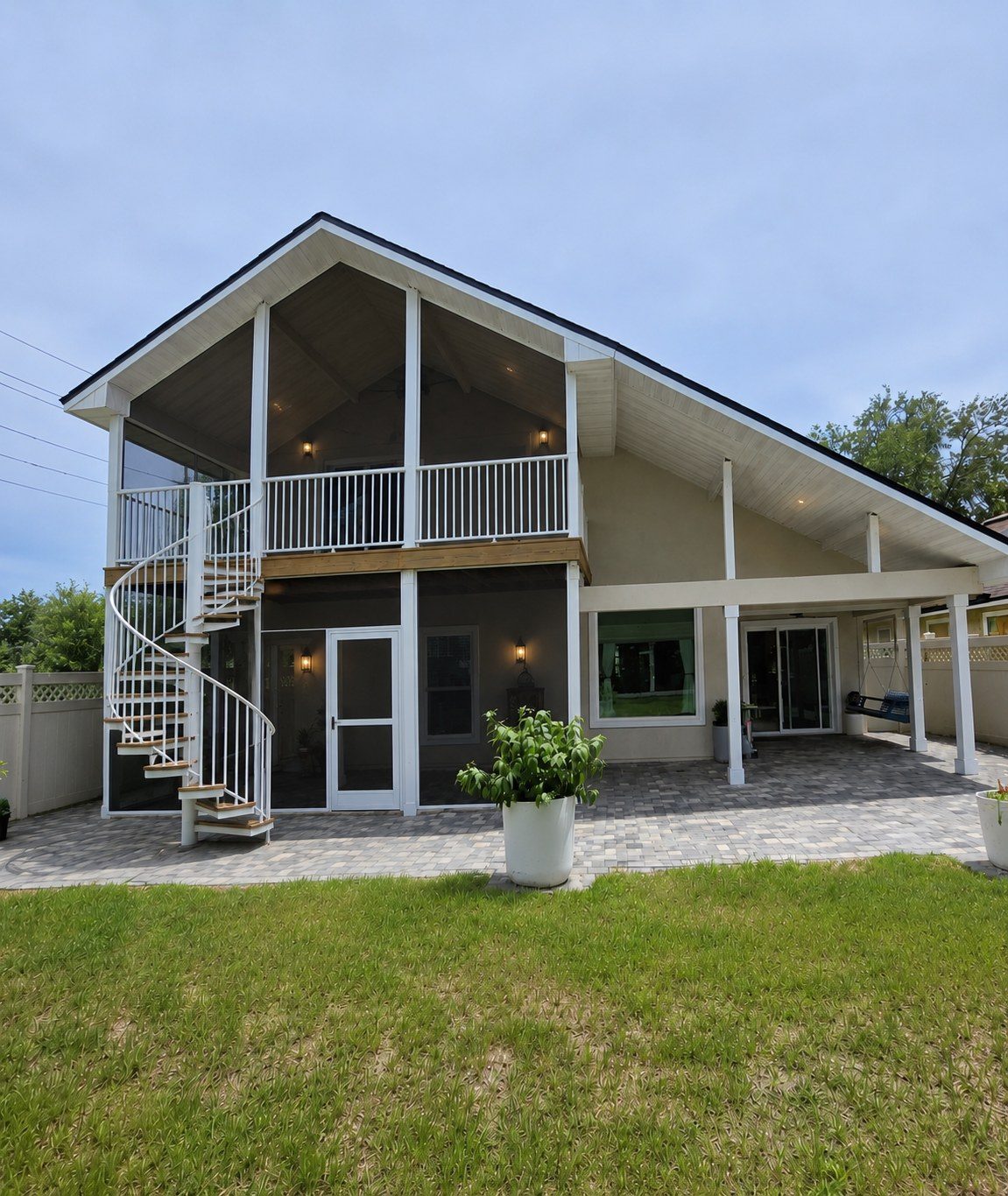 Multi-Level Screened Porch · Spiral Staircase